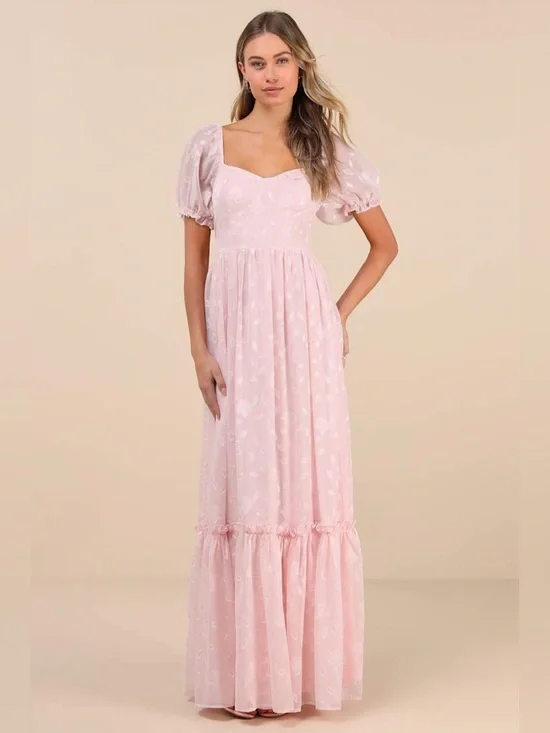 LULU'S Phenomenal Sweetness
Pink Floral Burnout Bustier Maxi
Dress - Picture 4 of 5